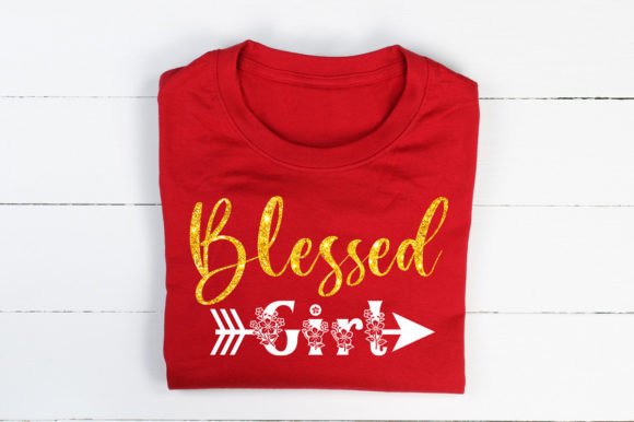 Blessed Girl - Golden Glitter Graphic: A Sparkling Asset for Creators