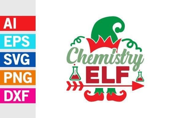 Chemistry Elf Graphic Svg: A Christmas Tee Design Asset