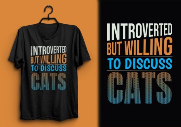 Unleashing Feline Charm with Cat Graphic Typography T-shirt Design